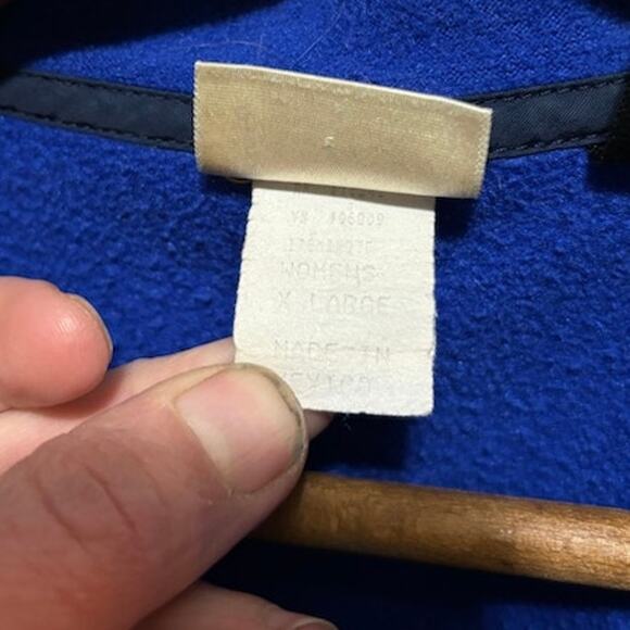 Vintage vtg L. L. Bean fleece jacket royal blue full zip sz women's XL coat - Picture 5 of 6